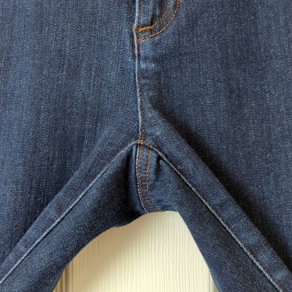 Eileen Fisher Dark Wash Organic Cotton Mid Rise Ankle Cropped Skinny Jeans 2 - Picture 12 of 14